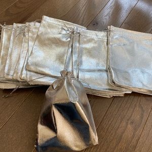 Silver drawstring jewelry, gift bags/pouch